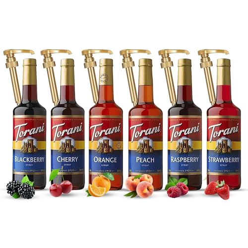 Torani Berry Lovers Raspberry, Strawberry, Blackberry - Syrup For Italian Soda Flavoring 3 Pack with 3 Jimoco Pump Dispensers