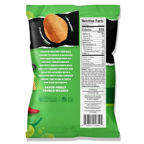 WILDE Spicy Protein Chips Variety Pack, Buffalo, Spicy Queso, Nashville Hot, Thin and Crispy, Protein Snack, Keto Chips, Made with Real Ingredients, 1.34oz Bags (Pack of 12)…