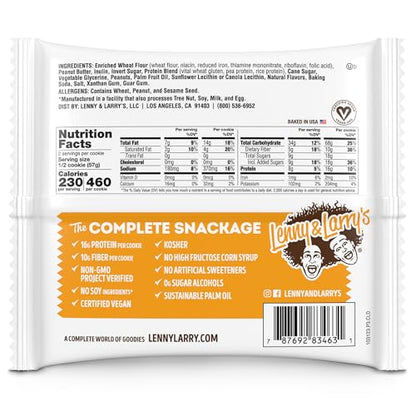 Lenny & Larry's The Complete Cookie, White Chocolate Flavored Macadamia, Soft Baked, 16g Plant Protein, Vegan, Non-GMO, 4 Ounce Cookie (Pack of 12)