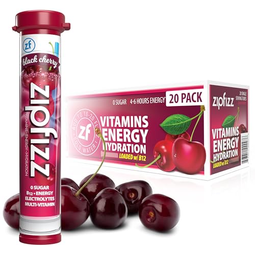 Zipfizz Energy Drink Mix, Electrolyte Hydration Powder with B12 and Multi Vitamin, Berry (12 Count)