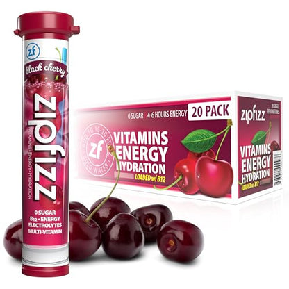 Zipfizz Energy Drink Mix, Electrolyte Hydration Powder with B12 and Multi Vitamin, Berry (12 Count)