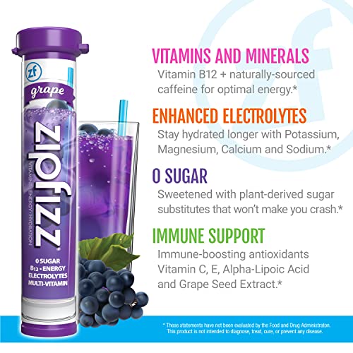 Zipfizz Energy Drink Mix, Electrolyte Hydration Powder with B12 and Multi Vitamin, Berry (12 Count)