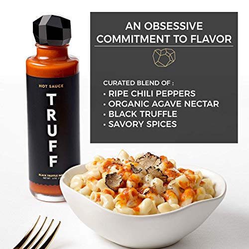 TRUFF Original Black Truffle Hot Sauce, Gourmet Hot Sauce with Ripe Chili Peppers, Black Truffle Oil, Agave Nectar, Unique Flavor Experience in a Bottle, 6 oz.