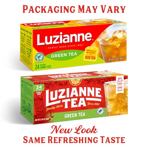 Luzianne Decaffeinated Iced Tea Bags, Family Size, 24ct Box (Pack of 6)