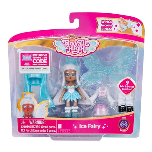 Royale High 3” Fire Fairy Fashion Doll - 1 Figure with 9 Fashion Accessories - Virtual Item Code Included - Series 1 - Ages 5+