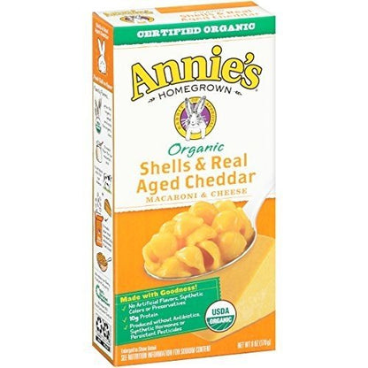 Annie's White Cheddar Shells Macaroni and Cheese with Organic Pasta, 6 oz (Pack of 12)