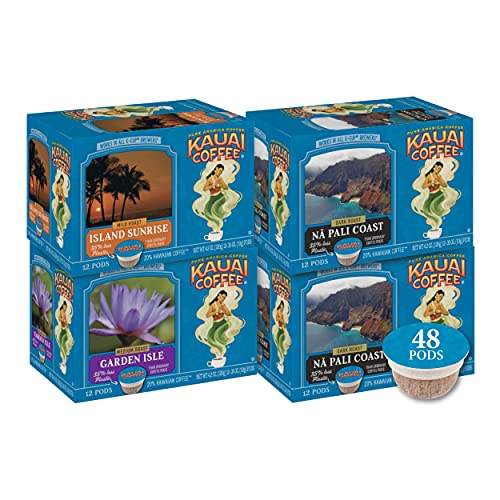 Kauai Coffee Na Pali Coast Dark Roast - Compatible with Keurig Pods K-Cup Brewers (1 Pack of 12 Single-Serve Cups)