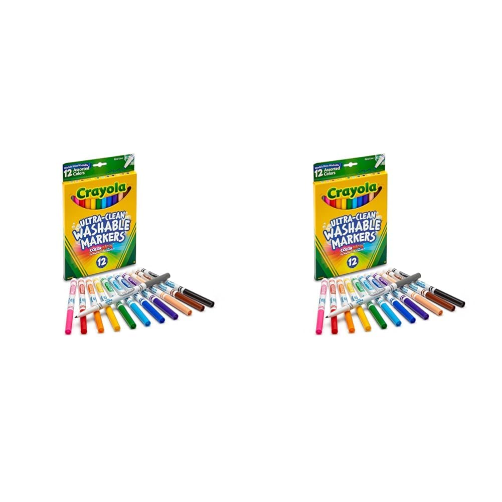 Crayola Fine Line Markers, Washable Markers, 12 Count