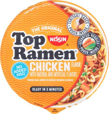 Nissin Top Ramen Noodle Soup, Beef, 3 Ounce (Pack of 24)