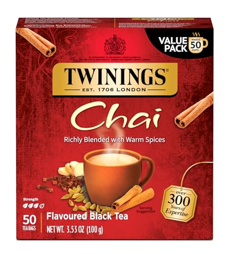 Twinings English Breakfast Black Tea, 100 Individually Wrapped Tea Bags, Smooth, Flavourful, Robust, Caffeinated, Enjoy Hot or Iced