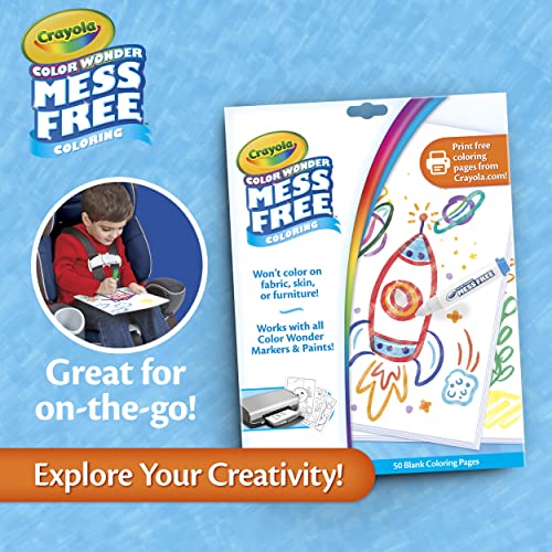 Crayola Color Wonder Mess Free Coloring, Blank Coloring Pages, 50 Count, Printable Page Refill Set