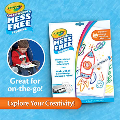 Crayola Color Wonder Mess Free Coloring, Blank Coloring Pages, 50 Count, Printable Page Refill Set