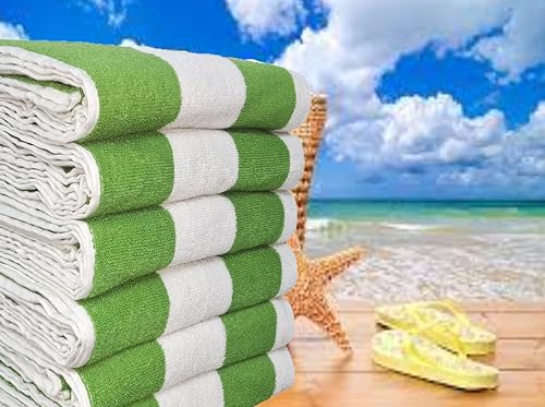 BolBom*S Cotton Beach Towels- Hammam Classic Pool Towel 30 x 60 Inches Oversized Soft Beach Towels for Adults - Luxury Beach Bath Towels - Summer Gifts Beach Accessories - Pack of 6