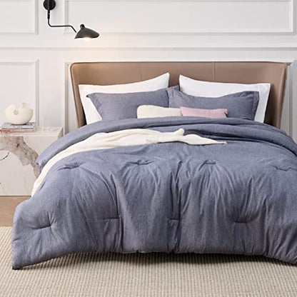 Bedsure Twin/Twin XL Comforter Set Dorm Bedding - Dark Grey Twin Bedding Set for College, Soft Cationic Dyed Bed Set for All Seasons, 2 Pieces, 1 Comforter (68"x88") and 1 Pillow Sham (20"x26"+2")