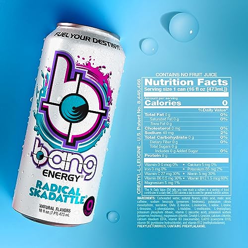 Bang Energy Bangster Berry, Sugar-Free Energy Drink, 16-Ounce (Pack of 12)