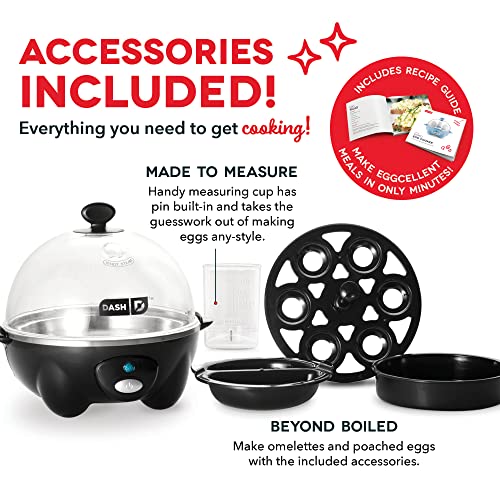 DASH Rapid Egg Cooker: 6 Egg Capacity Electric Egg Cooker for Hard Boiled Eggs, Poached Eggs, Scrambled Eggs, or Omelets with Auto Shut Off Feature - Aqua, 5.5 Inch (DEC005AQ)