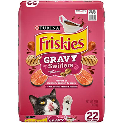 Purina Friskies Dry Cat Food, Gravy Swirlers - 3.15 lb. Bag