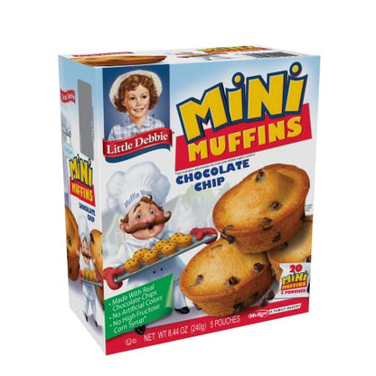 Little Debbie Chocolate Chip Mini Muffins, 5 Pouches, 8.44 OZ Box