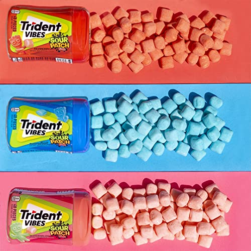 Trident Vibes Spearmint Rush Sugar Free Gum, 6 Bottles of 40 Pieces (240 Total Pieces)