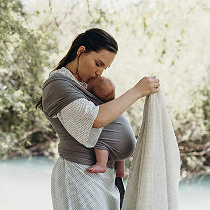 Boba Baby Wrap Carrier - Original Baby Carrier Wrap Sling for Newborns - Baby Wearing Essentials - Newborn Wrap Swaddle Holder, Newborn to Toddler Infant Sling (Grey)