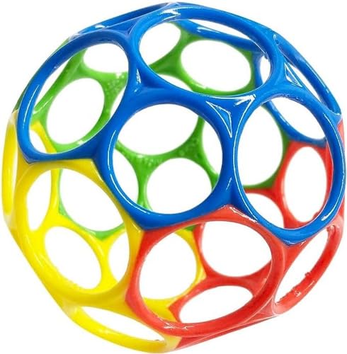 Bright Starts Oball Easy Grasp Classic Ball BPA-Free Infant Toy in Red, Yellow, Green, Blue, Age Newborn and up, 4 Inches