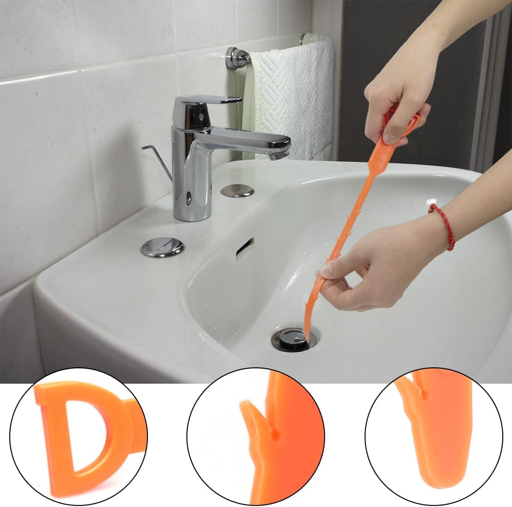 Forlivese Drain Snake, Drain Clog Remover,Hair snake Tool Drain Opener, sink snake for Sewer Kitchen Sink Bathroom Tub Toilet Clogged Drains Relief Cleaning Tool, 3 Pack 25 Inch