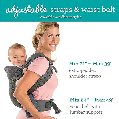 Infantino Flip Advanced 4-in-1 Carrier - Ergonomic, convertible, face-in and face-out front and back carry for newborns and older babies 8-32 lbs