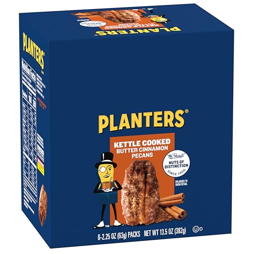 PLANTERS Roasted Pecan Nuts, Party Snacks, Plant-Based Protein, Nuts for Baking, Quick Snack for Adults, After School Snack, Roasted Pecans, Flavored with Sea Salt, Kosher, 7.25oz Canister