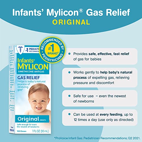 MYLICON Infants Gas Relief Drops for Infants and Babies, Dye Free Formula, 1 Fluid Ounce