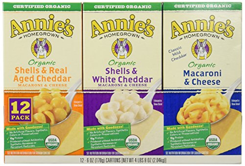 Annie's White Cheddar Shells Macaroni and Cheese with Organic Pasta, 6 oz (Pack of 12)