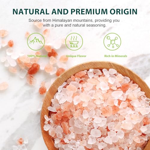 Soeos Himalayan Salt, Coarse Grain, 39Oz (2.4 Pound), Non-GMO Himalayan Pink Salt, Kosher Salt, Sea Salt for Grinder Refill