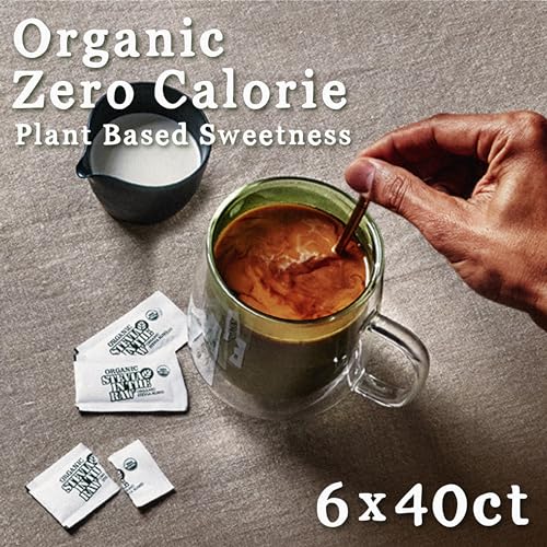 Stevia In The Raw Organic Stevia Sweetener Packets, 300 Ct, Zero Calorie Stevia Sugar Substitute Packets, No Erythritol or Artificial Flavors, USDA Organic, Non-GMO Project Verified, Vegan