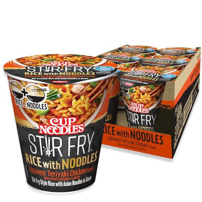 Nissin Cup Noodles Stir Fry Rice with Noodles, General Tso's Chicken, 2.68 Ounce (Pack of 6)