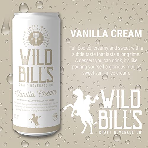 Wild Bill's Craft Soda Soft Drinks Fruity Variety Pack, Strawberry, Grape, Rocket Pop, Black Cherry, Orange Cream, Pure Cane Sugar, Caffeine Free, NO High Fructose Corn Syrup, Gluten Free 12 Pack