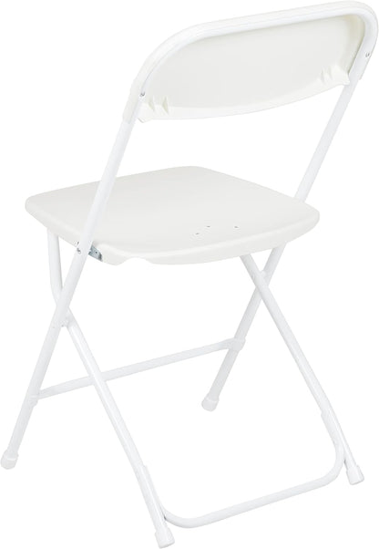 Flash Furniture Hercules Series Plastic Folding Chair - White - 4 Pack 650LB Weight Capacity Comfortable Event Chair-Lightweight Folding Chair