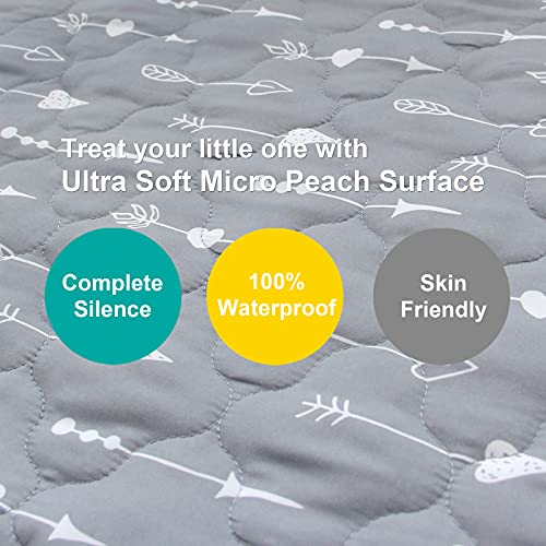 Crib Mattress Protector Sheets Fitted Waterproof Crib Mattress Pad Cover, Noiseless & Machine Wash 100% Absorbent Crib/Toddler Mattress Protector Sheet Quilted, White, 52" x 28"