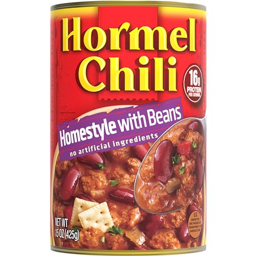 HORMEL Chili Chunky Beef Chili with Beans, No Artificial Ingredients, 15 Oz