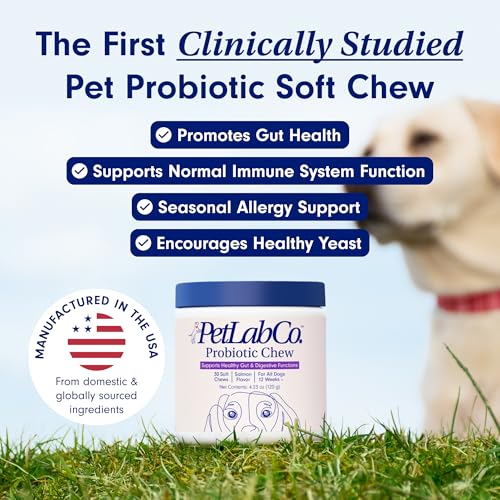 PetLab Co. Probiotics for Dogs, Support Gut Health, Diarrhea, Digestive Health & Seasonal Allergies - Pork Flavor - 30 Soft Chews - Packaging May Vary (Value 3-Pack)