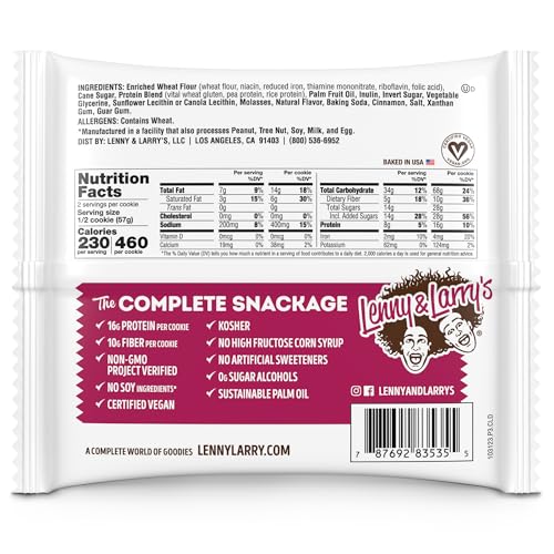 Lenny & Larry's The Complete Cookie, White Chocolate Flavored Macadamia, Soft Baked, 16g Plant Protein, Vegan, Non-GMO, 4 Ounce Cookie (Pack of 12)