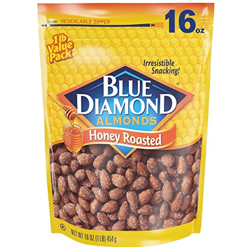 Blue Diamond Almonds Honey Roasted Snack Almonds, Honey Roasted, 1 Pound (Pack of 1)