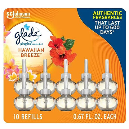 Glade PlugIns Refills Air Freshener, Scented and Essential Oils for Home and Bathroom, Apple Cinnamon, 6.7 Fl Oz, 10 Count