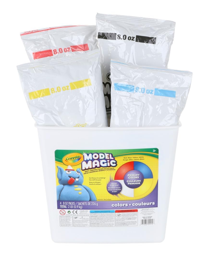 Crayola Model Magic White, Modeling Clay Alternative, Air Dry, Kids Arts & Crafts, Bulk Classroom Supplies, 2 lb. Bucket