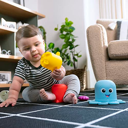 Baby Einstein Outstanding Opus The Octopus Sensory Rattle & Teether Multi-Use Toy, BPA Free & Chillable, 3 Months & up, Multicolored