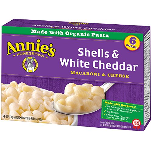 Annie's White Cheddar Shells Macaroni and Cheese with Organic Pasta, 6 oz (Pack of 12)