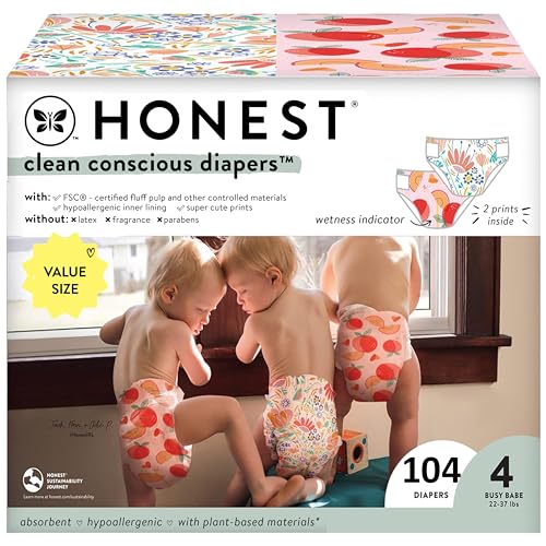 The Honest Company Clean Conscious Diapers | Plant-Based, Sustainable | Above It All + Pandas | Club Box, Size Newborn, 72 Count