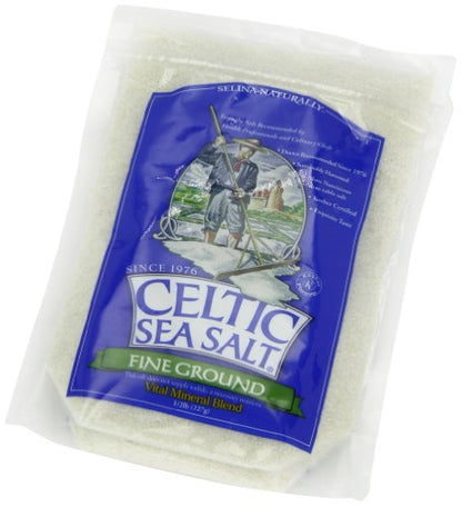 Fine Ground Celtic Sea Salt – 16 Ounce (Pack of 1) Resealable Bag of Nutritious, Classic Sea Salt, Great for Cooking, Baking, Pickling, Finishing and More, Pantry-Friendly, Gluten-Free