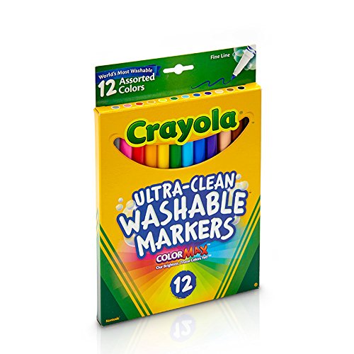 Crayola Fine Line Markers, Washable Markers, 12 Count