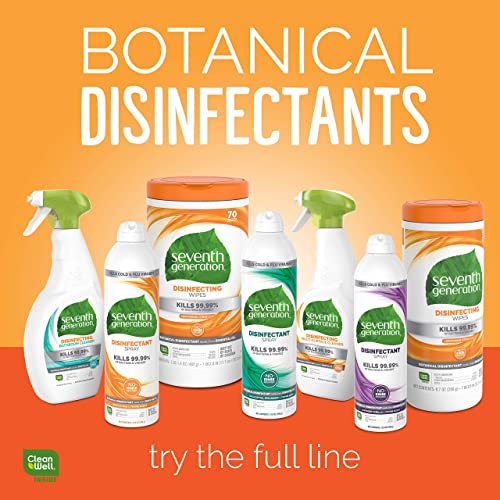 Seventh Generation Disinfecting Multi Surface Wipes, Botanical Disinfectant, 70 Count, Pack of 6