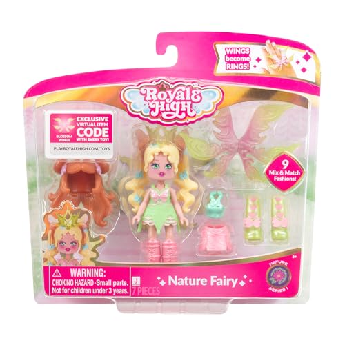 Royale High 3” Fire Fairy Fashion Doll - 1 Figure with 9 Fashion Accessories - Virtual Item Code Included - Series 1 - Ages 5+