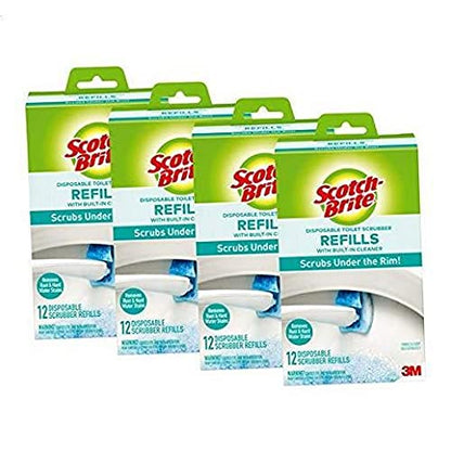 Scotch-Brite Disposable Toilet Scrubber Refills, Removes Rust & Hard Water Stains, 10 Disposable Refills Blue